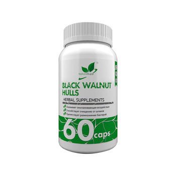 NaturalSupp - Скорлупа черного ореха (Black walnut hulls), 60 капсул